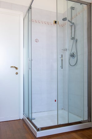 Dusche, Haartrockner, Handtücher
