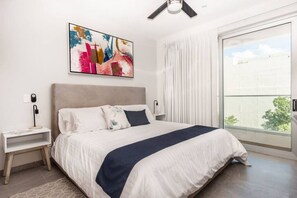 Desk, iron/ironing board, WiFi, bed sheets - Stylish 1BR Condo Downtown w/Pool+Gallery+WIFI+Spa (Playa del Carmen)