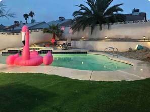 Outdoor pool - 🔥 Modern Home w/ Private Pool, Hot Tub, Game Room & Parking - 20 min to Strip (Henderson)