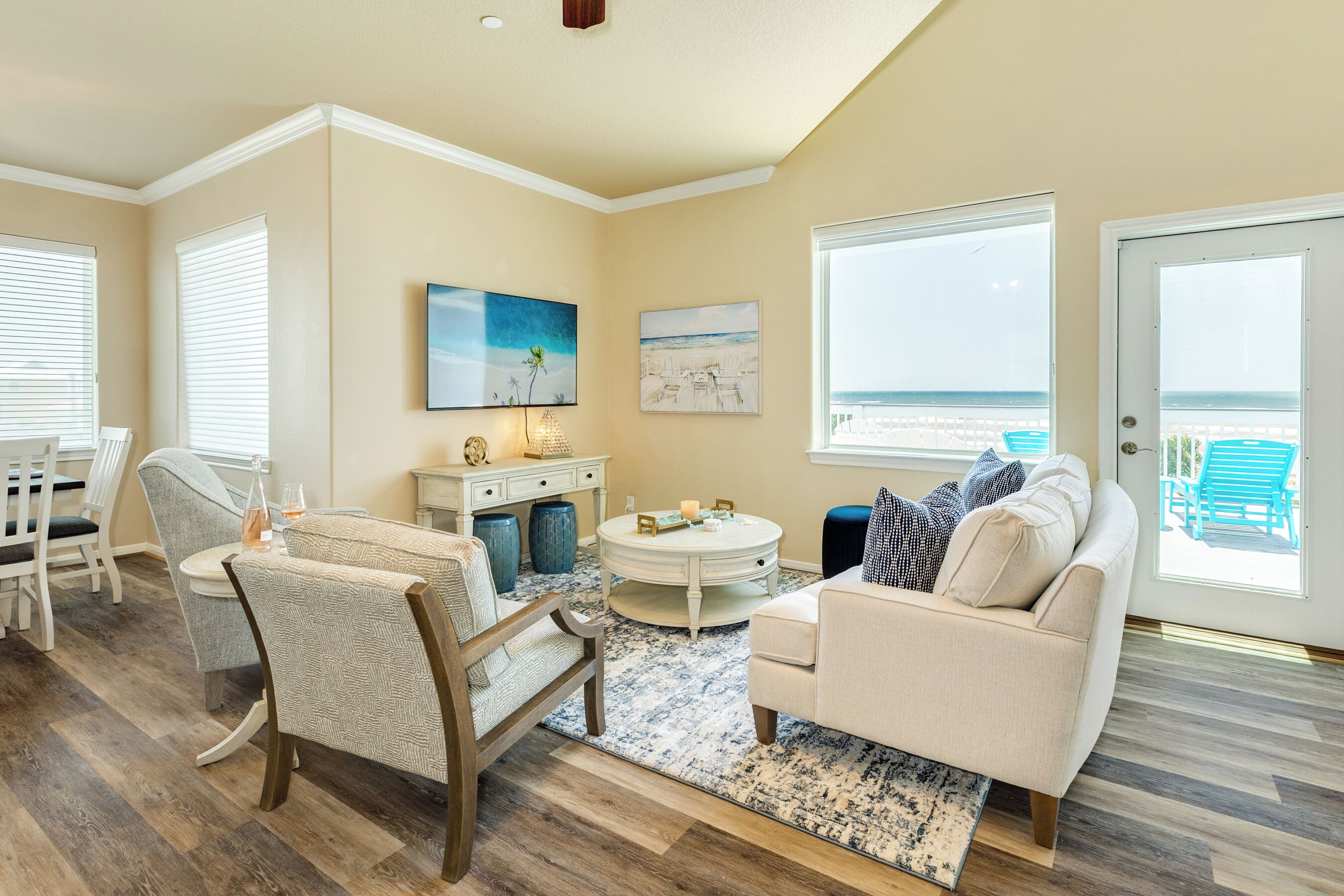 Smart TV, foosball, books