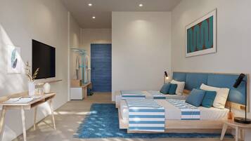 Meja kerja, ruang kerja ramah laptop, dan Wi-Fi gratis