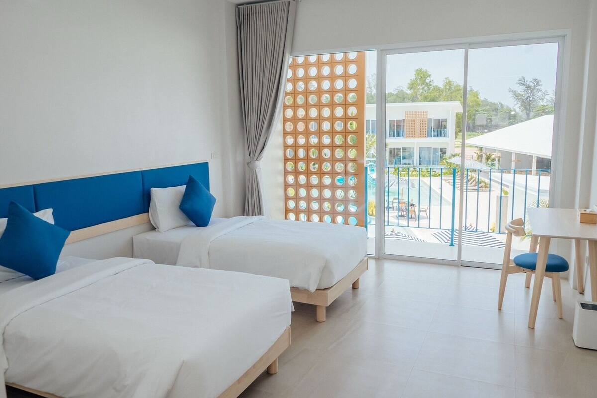 Deluxe Water Park Twin Room | Työpöytä, kannettavalle tietokoneelle sopiva työtila, ilmainen Wi-Fi