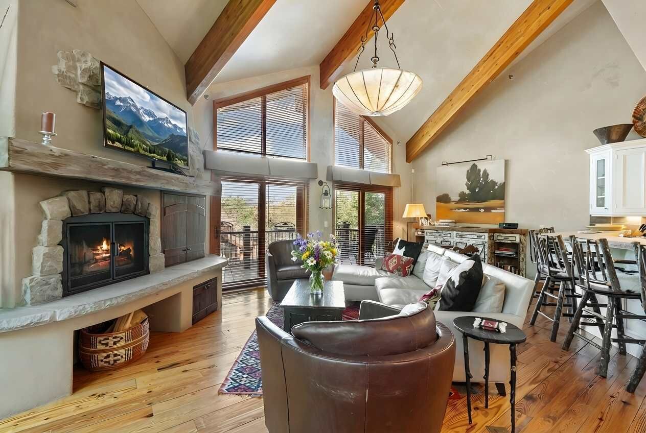 TV, fireplace, DVD player, books