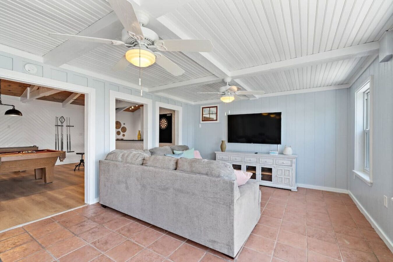 Smart TV, video games, foosball, table tennis