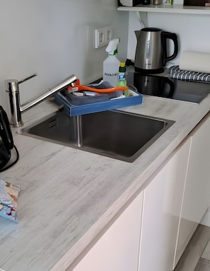 Fridge, microwave, stovetop, dishwasher