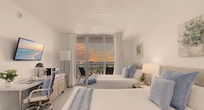Desk, iron/ironing board, travel crib, WiFi