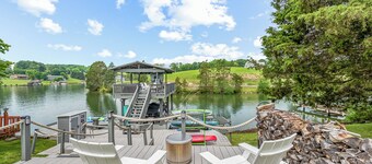 Hot tub, private dock,  with water front  lake access for relaxing or exploring.