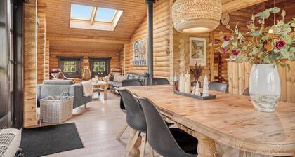 Well-maintained log house with hot tub, sauna and covered terrace in Thy.