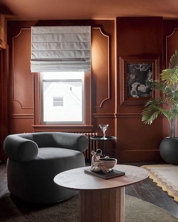 Smart TV. Our spiciest suite—flat 6 is dipped in a hot red hue.