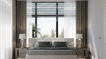 Suite junior, vistas al mar | Caja fuerte, escritorio, cortinas opacas y wifi gratis