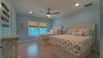 2 bedrooms, travel crib, free WiFi, bed sheets