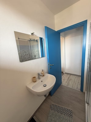 Shower, eco-friendly toiletries, hair dryer, bidet