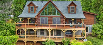 Log Cabin w/ Hot Tub + Biltmore Pass | Black Mountain Views