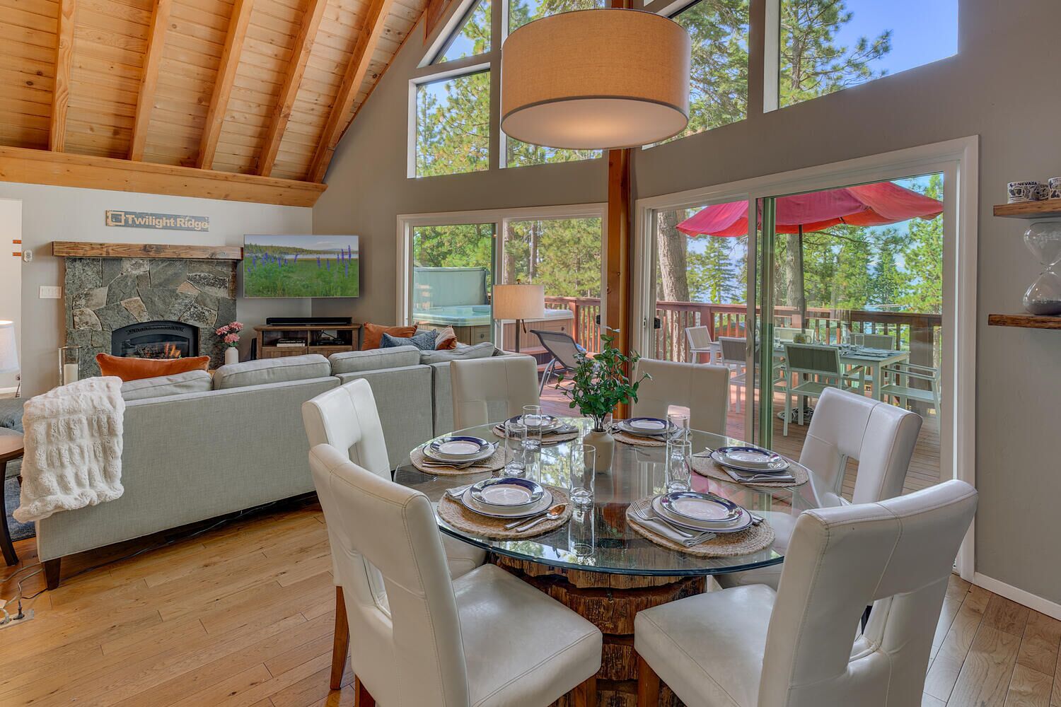 Fireplace, table football