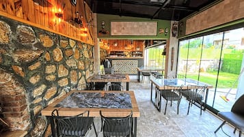 Outdoor banquet area