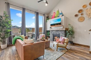 TV, fireplace, stereo