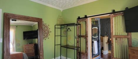 Master bedroom with private master bath and king bed