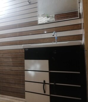 Shower, towels, soap