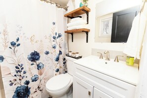 Shower, hair dryer, towels, soap - Newly Remodeled Gem in the Heart of Town! (Mount Pleasant)