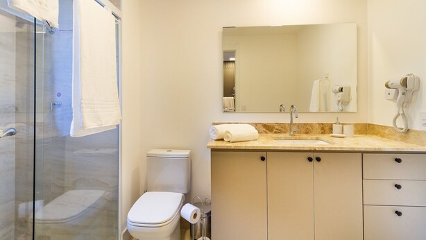 Apartemen Bisnis | Kamar mandi | Shower, pengering rambut, sabun, dan sampo