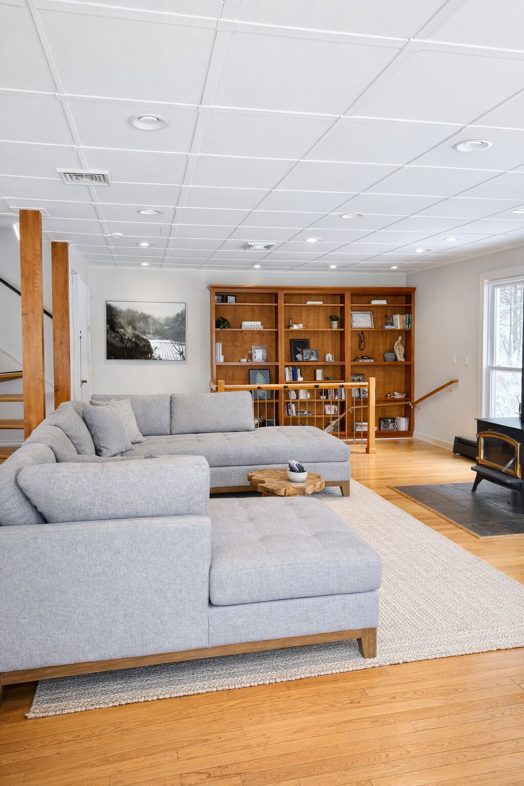 Smart-TV, Kamin, Videospiele, Bücher