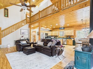 Smart TV, fireplace, video games, books