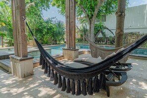 Outdoor pool, a heated pool