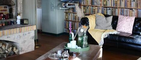 Télévision, cheminée, baby-foot, table de tennis de table