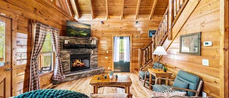 Smart TV, fireplace, video games