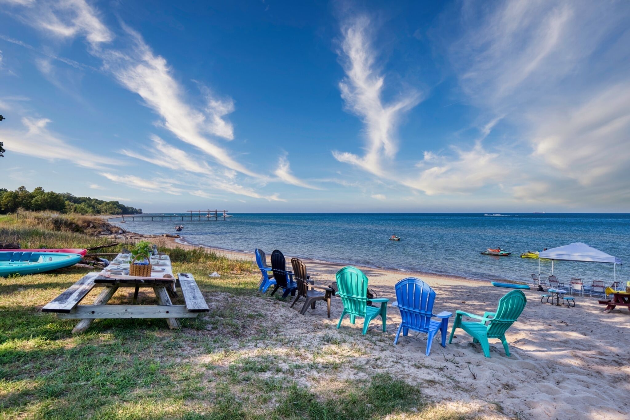 Sun loungers, beach towels