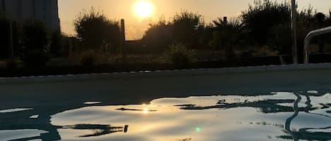 Outdoor pool, a heated pool