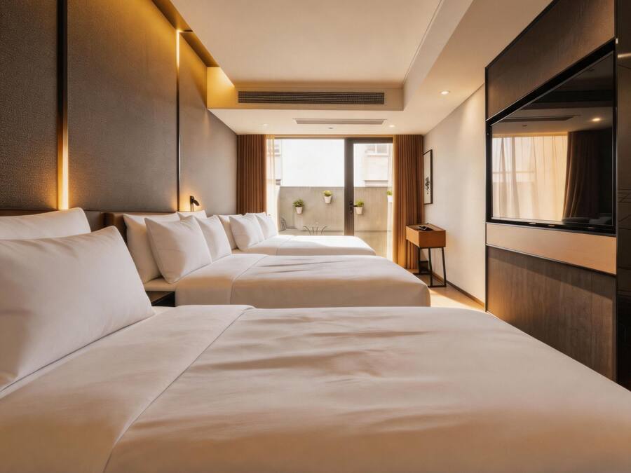 Family Triple Room | Premium bedding, down comforters, memory foam beds, minibar (free items)