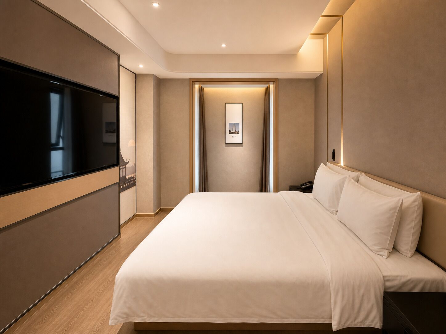 Habitación básica doble | Ropa de cama de alta calidad y edredones de plumas