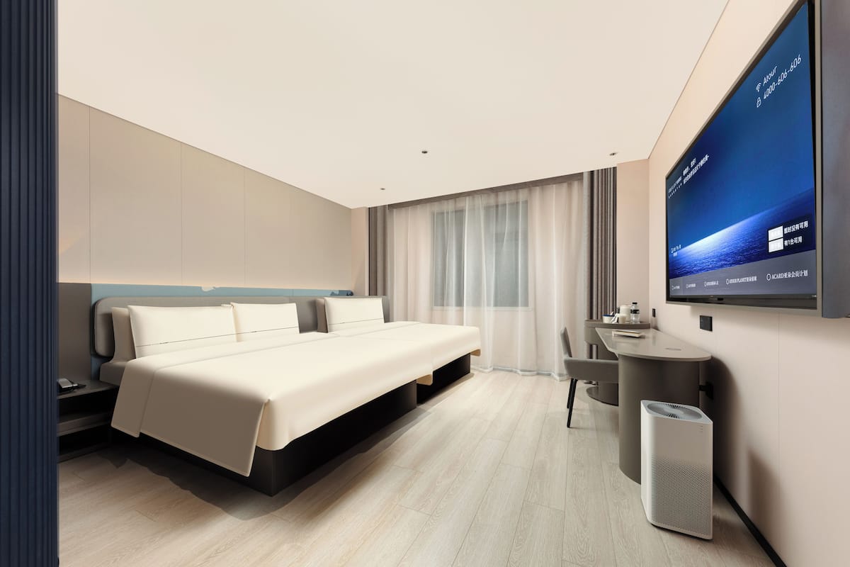 Premium bedding, down duvets, memory-foam beds, free minibar