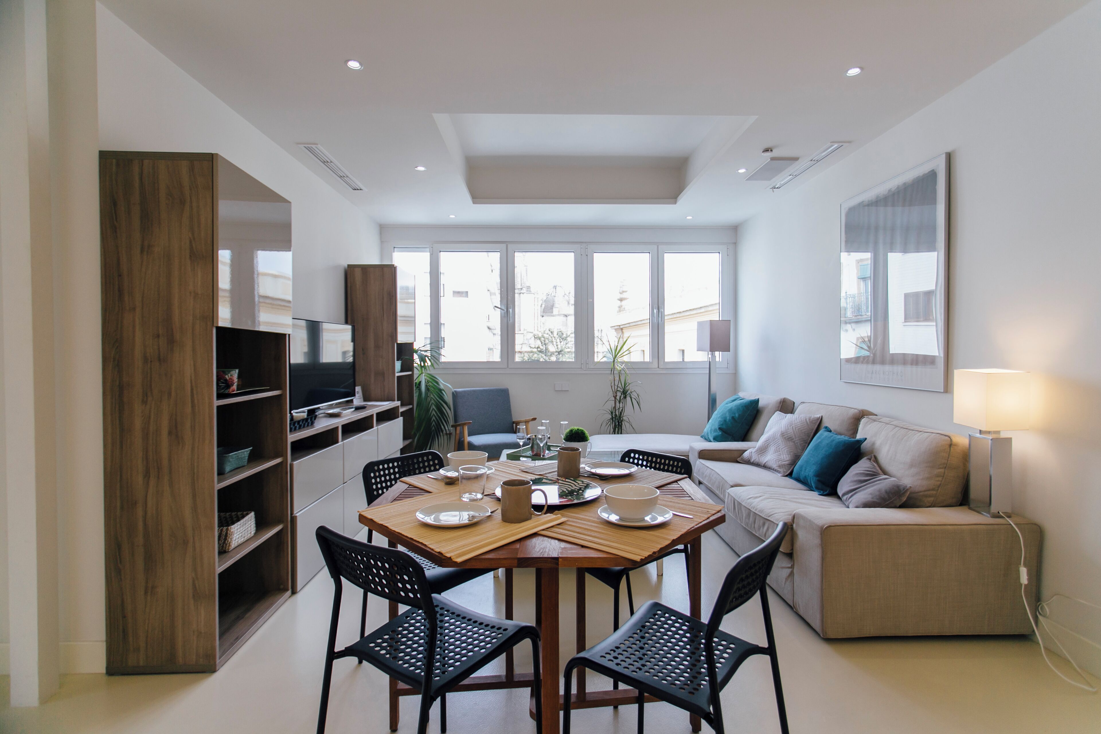 公寓, 城市景观 | 起居区 | 平板电视