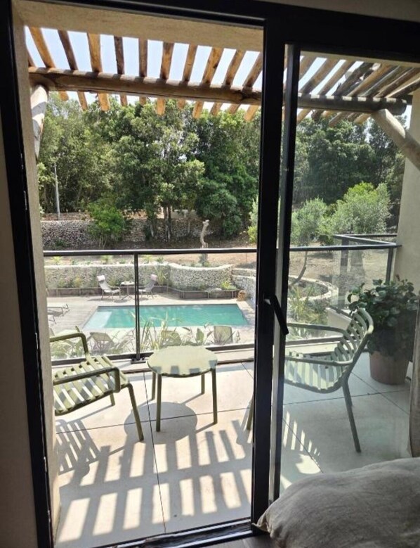 Deluxe Double Room, Balcony, Pool View | Blackout drapes, free WiFi