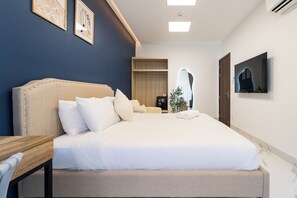 Casa Deluxe, varias habitaciones, balcón, vista a la ciudad | Ropa de cama de alta calidad y camas con efecto memoria 