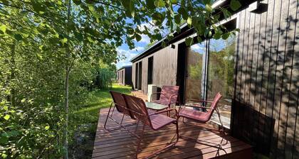 Lovely and modern house with private garden at lake Grimnitz