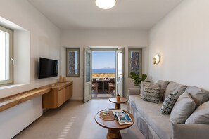Apartamento de lujo, vistas al mar | Sábanas de algodón egipcio y ropa de cama de alta calidad
