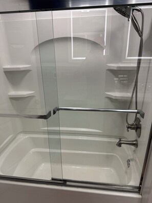 Hair dryer, towels, toilet paper