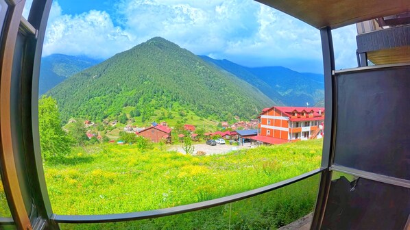 Klassiek appartement, uitzicht op bergen | Terras