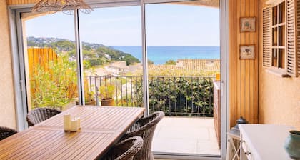 Incredible sea view-beach 300m away-pool-parking-fully renovated-2 bedrooms