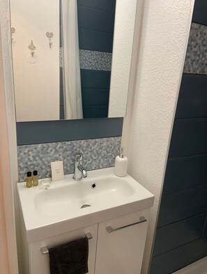 Sèche-cheveux, savon, papier toilette