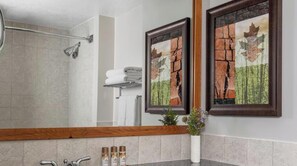 Hair dryer, towels, soap