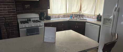 Microwave, oven, stovetop, dishwasher