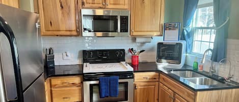 Microwave, oven, stovetop, dishwasher