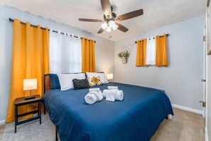 Iron/ironing board, travel cot, free WiFi, bed sheets