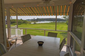 Outdoor dining - Welcome to The Cove - a spacious 6-bedroom house located in charming White Stone (White Stone)