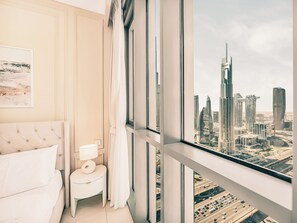 Appartement Signature, 4 chambres, vue sur la ville | Draps en coton égyptien, literie de qualité, coffre-fort, décor unique