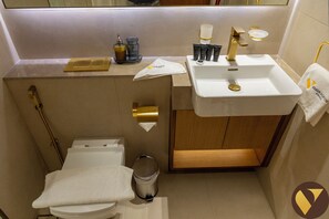 Luxury Apartment, Balcony, City View | Bathroom | Free toiletries, hair dryer, towels, soap - Binghatti Gardenia High Floor Olympic  (Dubai)